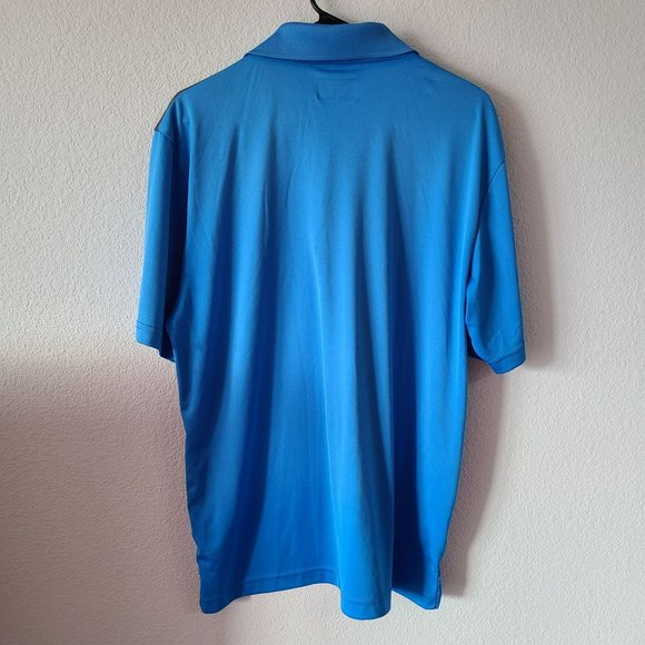 PGA Tour Pro Series US L Blue Striped Polo Short Sleeve Shirt Golf - Picture 2 of 8